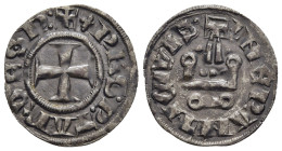 CRUSADER STATES. Frankish Greece. Despotate of Epirus. Philippe de Tarente (1296/8-1314). Denier Tournois. Lepanto.

Obv: Cross pattée.
Rev: Châtel to...