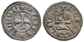 CRUSADER STATES. Frankish Greece. Despotate of Epirus. Philippe de Tarente (1296/8-1314). Denier Tournois. Lepanto.

Obv: Cross pattée.
Rev: Châtel to...