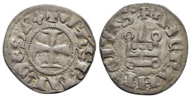 CRUSADER STATES. Frankish Greece. Despotate of Epirus. Philippe de Tarente (1296/8-1314). Denier Tournois. Lepanto.

Obv: Cross pattée.
Rev: Châtel to...