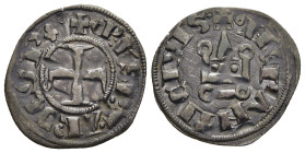 CRUSADER STATES. Frankish Greece. Despotate of Epirus. Philippe de Tarente (1296/8-1314). Denier Tournois. Lepanto.

Obv: Cross pattée.
Rev: Châtel to...