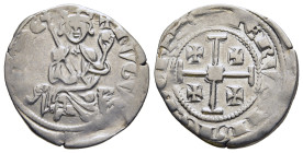 CRUSADER STATES. Kingdom of Cyprus. Hugh IV (1324-1359). Demi Gros.

Obv: King seated facing, holding sceptre and globus.
Rev: Jerusalem cross.

Metca...