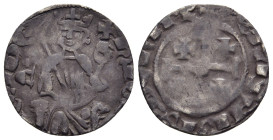 CRUSADER STATES. Cyprus. Hugh IV (1324-1359). Demi Gros.

Obv: King seated facing, holding sceptre and globus; sigla +C to inner left.
Rev: Jerusalem ...