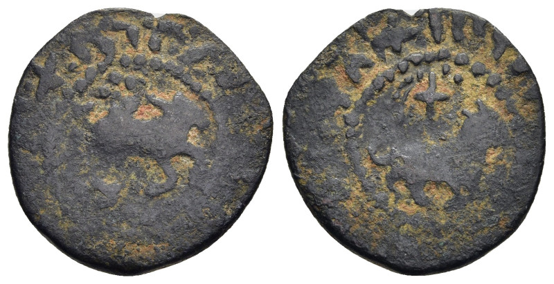 CILICIAN ARMENIA. Post Roupenian. Ae Takvorin (after 1375)

Obv: The king on hor...