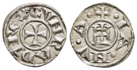 ITALY. Republic of Genoa. Posthumous issue in the name of Conrad III, Holy Roman Emperor (1160s-1170s). Ar Denaro.

Obv: CVNRADI REX.
Cross pattée.
Re...