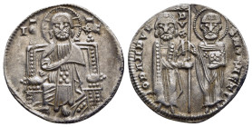 ITALY. Venice. Giovanni Dandolo (1280-1289). Grosso.

Obv: IO DANDVL S M VENETI DVX.
Doge and S. Marco standing facing, holding banner between them.
R...