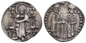 ITALY. Venice. Pietro Gradenigo (1289-1311). Grosso.

Obv: PЄ GRADONICO DVX S M VЄNЄTI.
Doge and St. Mark standing facing, holding between them a staf...