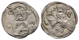 SERBIA. Stefan Uroš V (1355-1371). Dinar.

Obv: IC - XC / R - V.
Facing bust of Christ Pantokrator.
Rev: R - V.
Stefan riding horse left, head fa...