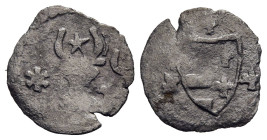 MOLDAVIA / MOLDAU. Alexander I. cel Bun (1400-1432). Half Grosh.

Obv: Auroch head between rosette and crescent, star between horns.
Rev: Divided s...
