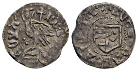 WALLACHIA. Radu I (1377-1383). AR Ducat or Dinar.

Obv: + BEЛИKБI BOЄBOДA.
Coat of arms; sigla Θ.
Rev: + IѠPA ДOVЛA.
Helmet with cross on bowl; a...