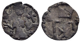 WALLACHIA. Dan II (1420 - 1431). Ban (Billon). Severin.

Obv: Dan standing facing, holding cross and sceptre.
Head of auroch between rosette and cr...