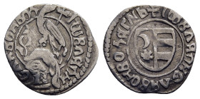 WALLACHIA. Vladislav II (1447-1456). AR Ducat or Dinar.

Obv: +IW BЛЯДНСЛЯВ ОН ВOДЯГNЬ.
Coat of arms.
Rev: IW BЛЯДН - СЛЯВО.
Ornate Helmet; above...
