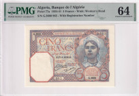 Algeria, 5 Francs, 1924/1941, UNC, p77a