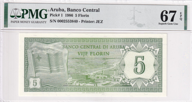 Aruba, 5 Florin, 1986, UNC, p1

PMG 67 EPQ

Estimate: USD 75-150