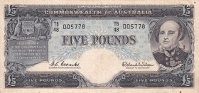 Australia, 5 Pounds, 1960/1965, VF, p35