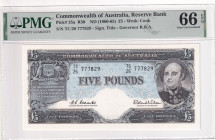 Australia, 5 Pounds, 1960/1965, UNC, p35a