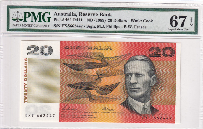 Australia, 20 Dollars, 1989, UNC, p46f

PMG 67 EPQ

Estimate: USD 100-200
