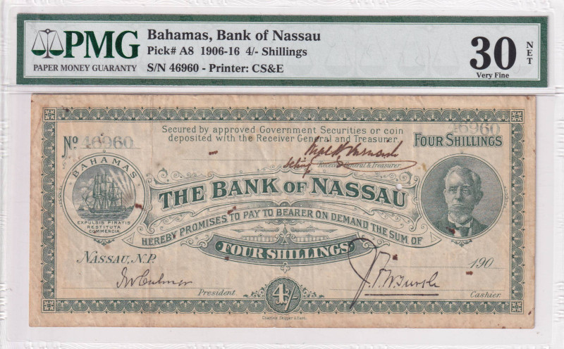 Bahamas, 4 Shillings, 1906/1916, VF, pA8

PMG 30 NET

Estimate: USD 1.000-2....