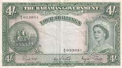 Bahamas, 4 Shillings, 1953, VF, p13d