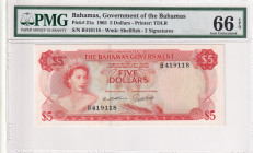 Bahamas, 5 Dollars, 1965, UNC, p21a