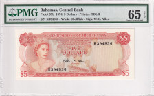 Bahamas, 5 Dollars, 1974, UNC, p37b