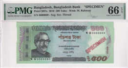 Bangladesh, 500 Taka, 2016, UNC, p58f1s, SPECIMEN