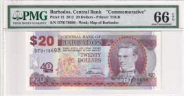 Barbados, 20 Dollars, 2012, UNC, p72