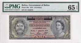 Belize, 10 Dollars, 1974, UNC, p36a