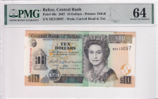 Belize, 10 Dollars, 2007, UNC, p68c