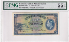 Bermuda, 1 Pound, 1947, AUNC, p16
