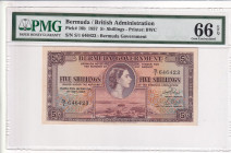 Bermuda, 5 Shilings, 1957, UNC, p18b