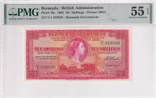 Bermuda, 10 Shillings, 1966, AUNC, p19c