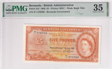 Bermuda, 5 Pounds, 1966, VF, p21d