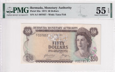 Bermuda, 50 Dollars, 1974, AUNC, p32a