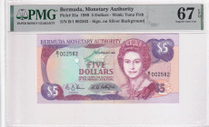 Bermuda, 5 Dollars, 1989, UNC, p35a