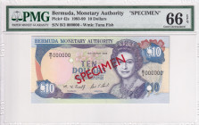 Bermuda, 10 Dollars, 1993/1999, UNC, p42s, SPECIMEN