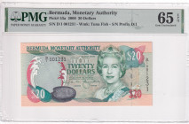 Bermuda, 20 Dollars, 2000, UNC, p53a