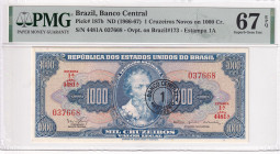 Brazil, 1 Cruzeiro Novos on 1.000 Cruzeiros, 1966/1967, UNC, p187b