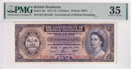 British Honduras, 2 Dollars, 1973, VF, p29c