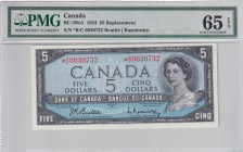 Canada, 5 Dollars, 1954, UNC, p77br, REPLACEMENT