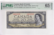 Canada, 20 Dollars, 1954, UNC, p80br
