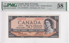 Canada, 50 Dollars, 1954, AUNC, p81a