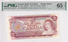 Canada, 2 Dollars, 1974, UNC, p86ar, REPLACEMENT