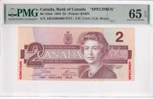 Canada, 2 Dollars, 1986, UNC, p94as, SPECIMEN