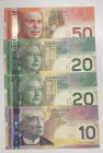 Canada, 10-20-50 Dollars, 2004/2006, VF(+), p102; p103; p104, (Total 4 banknotes)