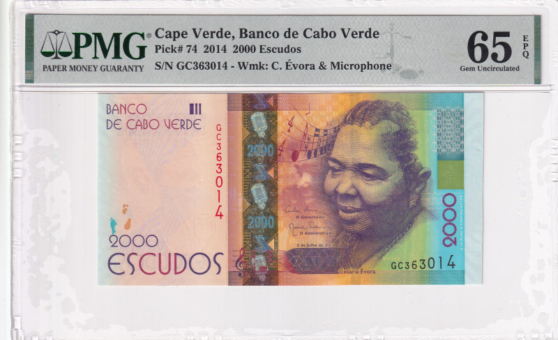 Cape Verde, 2.000 Escudos, 2014, UNC, p74

PMG 65 EPQ

Estimate: USD 50-100