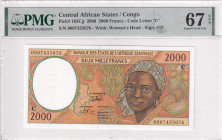 Central African States, 2.000 Francs, 2000, UNC, p103Cg
