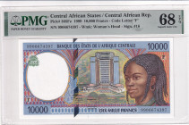 Central African States, 10.000 Francs, 1999, UNC, p305Fe