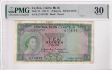 Ceylon, 10 Rupees, 1953/1954, VF, p55