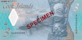 Cook Islands, 3 Dollars, 2021, UNC, p11a, SPECIMEN