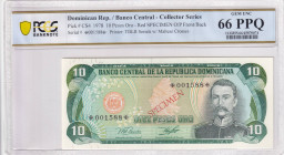 Dominican Republic, 10 Peso Oro, 1978, UNC, pCS4, SPECIMEN